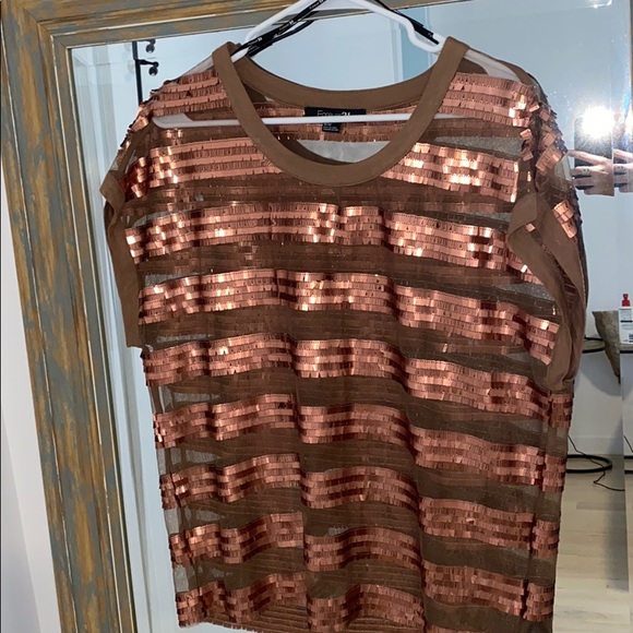 Copper sequence party blouse! - Picture 1 of 3